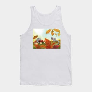 European Fat Dormouse Glis glis in Nature Illustration Tank Top